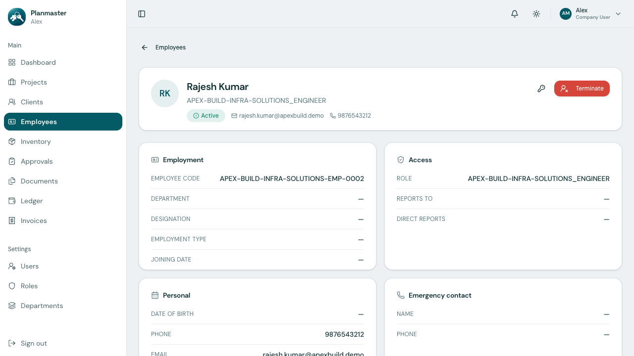 Employee Details Profile